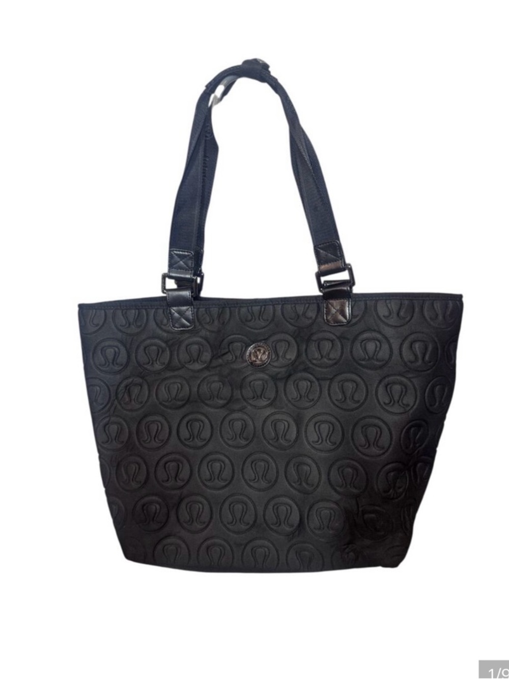 lululemon athletica Black Embossed Logo Tote